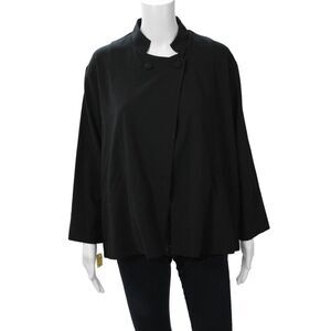 Bitte Kai Rand Womens Designer Black Mock Neck Button Cape Long Sleeve Size S